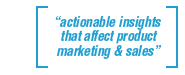 actionable insights that affect product marketing & sales